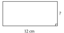 Solve. -The perimeter of the rectangle is 30 centimeters. Find its width.   A) 6 cm B) 4 cm C) 3 cm D) 18 cm