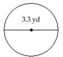  Find the circumference of the circle. -  Approximate the circumference. Userence. Use  \pi \approx 3.14 .  A) 10.362 yd B) 8.549 yd C) 5.181 yd D) 20.724 yd 