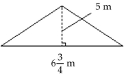  Find the area of the geometric figure. -  A)   11 \frac { 1 } { 4 } \text { sq m }  B)   33 \frac { 3 } { 4 } \mathrm { sq } \mathrm { m }  C)   16 \frac { 7 } { 8 } \mathrm { sqm }  D)   3 \frac { 3 } { 8 } \mathrm { sq } \mathrm { m }