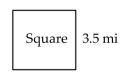 Find the area of the geometric figure. -  A) 14 sq mi B) 7 sq mi C) 24.5 sq mi D) 12.25 sq mi