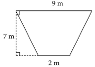 Find the area of the geometric figure. -Trapezoid   A) 77 sq m B) 81 sq m C) 40.5 sq m D) 38.5 sq m
