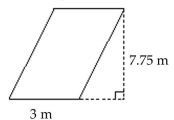 Find the area of the geometric figure. -Parallelogram   A) 23.25 m B) 23.25 sq m C) 46.5 sq m D) 11.625 sq m