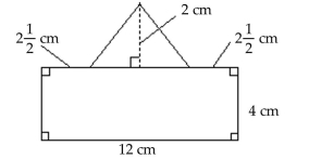  Find the area of the geometric figure. -  A) 55 sq cm B) 51 sq cm C) 41 sq cm D)   51 \frac { 1 } { 2 } \mathrm { sq }  \mathrm { cm }