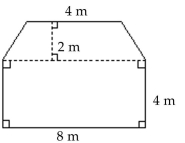 Find the area of the geometric figure. -  A) 96 sq m B) 40 sq m C) 56 sq m D) 44 sq m