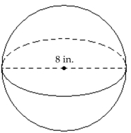  Find the volume of the solid. Use. Use  \frac { 22 } { 7 } \text { for } \pi .  -  A)   \frac { 8 } { 21 } \mathrm { cu } \text { in }  in. B)   2145 \frac { 11 } { 21 } \text { cu in. }  C)   67 \frac { 1 } { 21 } \mathrm { cu } \text { in. }  D)   268 \frac { 4 } { 21 } \text { cu in }  in. 