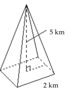  Find the volume of the solid. Use. Use  \frac { 22 } { 7 } \text { for } \pi .  -  A) 10 cu km B) 5 cu km C) 20 cu km D)   6 \frac { 2 } { 3 } \mathrm { cu }  \mathrm { km }