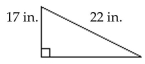 Find the unknown length in the right triangle. If necessary, approximate the length to the nearest thousandth. -  A) 195 in. B) 13.964 in. C) 97.5 in. D) 19.5 in.