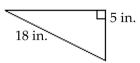 Find the unknown length in the right triangle. If necessary, approximate the length to the nearest thousandth. -  A) 299 in. B) 11.5 in. C) 17.292 in. D) 149.5 in.