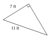 Find the unknown length in the right triangle. If necessary, approximate the length to the nearest thousandth. -  A) 10.677 ft B) 4 ft C) 8.485 ft D) 13.038 ft