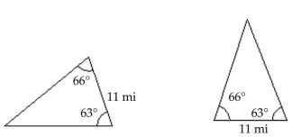 Determine whether the pair of triangles is congruent. -  A) not congruent B) congruent