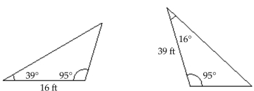 Determine whether the pair of triangles is congruent. -  A) not congruent B) congruent