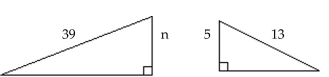 Given that the pair of triangles is similar, find the length of the side labeled n. -  A) 5 B) 20 C) 9 D) 15