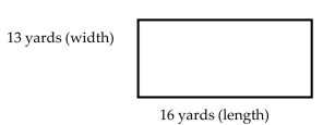  Find the ratio described as a fraction in simplest form. -Find the ratio of the width to the length of the rectangular garden sketched below.   A)   \frac { 13 } { 29 }  B)   \frac { 16 } { 13 }  C)   \frac { 13 } { 16 }  D)   \frac { 13 } { 3 }