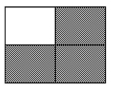  Determine what percent of the figure is shaded. -  A) 75% B) 25% C) 300% D)   33 \frac { 1 } { 3 } \%