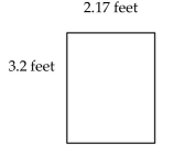 Solve. -Find the perimeter of the rectangle. A) 4.98 feet B) 5.37 feet C) 10.74 feet D) 6.944 feet