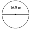 Find the circumference of the circle. Then use the approximation 3.14 for π and approximate the circumference. - A) 103.62 m B) 50.16 m C) 100.32 m D) 51.81 m
