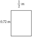 Find the area of the triangle or rectangle. Round to the nearest thousandth, if necessary. -  A) 2.44 sq. m B) 0.359 sq. m C) 1.22 sq. m D) 0.36 sq. m