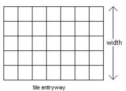  Solve. -Steve and Kim have put in a new tile entryway in their house. The tiles measurer house. The tiles measure  16 \times 16  in. and have grout jointss  \frac { 1 } { 8 }  in. wid in. wide. Use the diagram to find the width of the entryway.   A)   80 \frac { 3 } { 4 } \mathrm { in }  B)   560 \mathrm { in } ^ { 2 }  C)   80 \frac { 1 } { 2 } \mathrm { in }  D)   9096 \frac { 1 } { 2 } \mathrm { in } ^ { 2 }