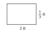 Solve. Write the answer in simplest form. -Find the area of each rectangle. Write the answer in simplest form. Recall that the area = (length) · (width) .   A)   \frac { 2 } { 11 } \text { square foot }  B)   \frac { 1 } { 2 } \text { square foot }  C)   \frac { 3 } { 7 } \text { square foot }  D)   \frac { 6 } { 33 } \text { square foot }