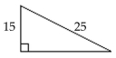Use the Pythagorean theorem to find the length of the unknown side of the right triangle. Give an exact answer. -  A) 18 B) 25 C) 20 D) 24