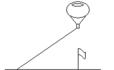  Solve the problem. -A balloon is secured to rope that is staked to the ground. A breeze blows the balloon so that the rope is taut while the balloon is directly above a flag pole that is 90 feet from where the rope is staked down. Find the Altitude of the balloon if the rope is 120 feet long.   A)   3 \sqrt { 70 } \mathrm { ft }  B) 150 ft C)   30 \sqrt { 7 } \mathrm { ft }  D)   \sqrt { 30 } \mathrm { ft }