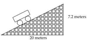 Solve. -A section of roller coaster track has the dimensions shown in the diagram. Find the grade of the track, which is the slope written as a percent.   A) 7.2% B) 3% C) 41% D) 36%