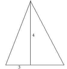  Solve. -A tent has the dimensions shown in feet. Find the pitch (slope) of the left side of the tent roof.   A) 1 B)   - \frac { 4 } { 3 }  C)   \frac { 4 } { 3 }  D)   \frac { 3 } { 4 }