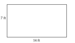 Find the area of the rectangle. -  A) 147 sq ft B) 196 sq ft C) 49 sq ft D) 98 sq ft