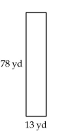 Find the area of the rectangle. -  A) 845 sq yd B) 1014 sq yd C) 91 sq yd D) 1004 sq yd