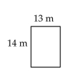 Find the area of the rectangle. -  A) 54 sq m B) 182 sq m C) 27 sq m D) 364 sq m