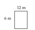 Find the area of the rectangle. -  A) 18 sq m B) 36 sq m C) 144 sq m D) 72 sq m