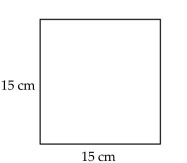 Find the area of the square. -  A) 450 sq cm B) 220 sq cm C) 60 sq cm D) 225 sq cm