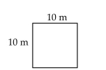Find the area of the square. -  A) 20 sq m B) 40 sq m C) 200 sq m D) 100 sq m