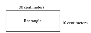 Find the perimeter and the area of the figure. -  A) perimeter: 300 cm; area: 80 sq cm B) perimeter: 80 cm; area: 600 sq cm C) perimeter: 40 cm; area: 300 sq cm D) perimeter: 80 cm; area: 300 sq cm