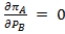 In a Bertrand competition, with differentiated goods in a market structure of two firms, firm A's first-order condition can be expressed as: A)    . B)    . C)    . D)    .