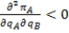 In a Cournot market structure with two firms, firm A's second-order condition sufficient for maximization is: A)    0. B)    0. C)    . D)    .