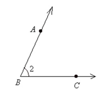 Which of the following is not a way to name the angle shown?   A)    B)    C)    D)   