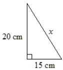 Use the Pythagorean theorem to find the measure of side   .  