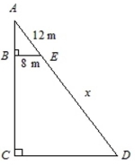 Use the proportional property of similar triangles to find the measure of   ) if the Measure of   is 48.   A) 72 meters B) 60 meters C) 84 meters D) 66 meters
