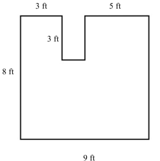 Find the perimeter. Assume all angles are right angles and note that the figure is not drawn to scale.   A) 48 ft B) 28 ft C) 35 ft D) 40 ft