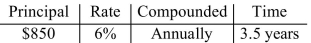Find the amount of interest earned.   A) $190.14 B) $192.29 C) $195.43 D) $182.18