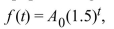 The population growth of a certain geographic region is defined by the function   where A0 is the population at time t = 0, and t is the time in decades. If the present population is 70,000, find the population in 20 years. [Hint: A decade is 10 years.]