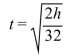 If an object is dropped from a given height h, the time in seconds it takes to reach the ground is given by The formula   (This formula ignores air resistance.) How long will it take an object to reach the groundwhen dropped from A 64-foot building? A)    B)    C) 4 seconds D) 2 seconds