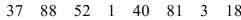 For the 8 test scores shown, find the percentile rank of 52.  