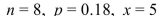 Find the probability using the binary probability formula. Round to four decimal places, if necessary.   A) 0.7001 B) 0.0025 C) 0.0058 D) 0.0005