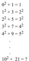 Use inductive reasoning to find a pattern for the answers. Then use the pattern to guess the result of The final calculation, and perform the operation to see if your answer is correct.   A) 111 B)    C)    D) 120