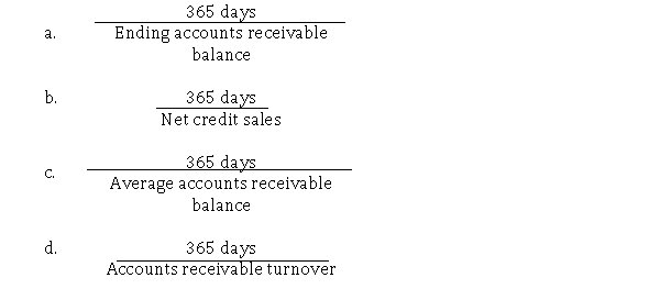 The average collection period is calculated as