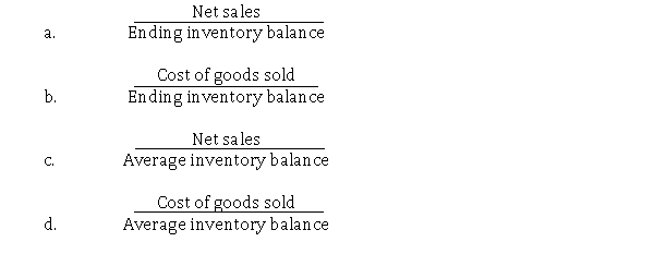 The inventory turnover is calculated as