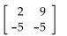 Determine the size of the matrix. -  A)  4 B)  2 × 2 C)  2 D)  1