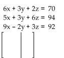Write the augmented matrix for the system. -  A)    B)    C)    D)   